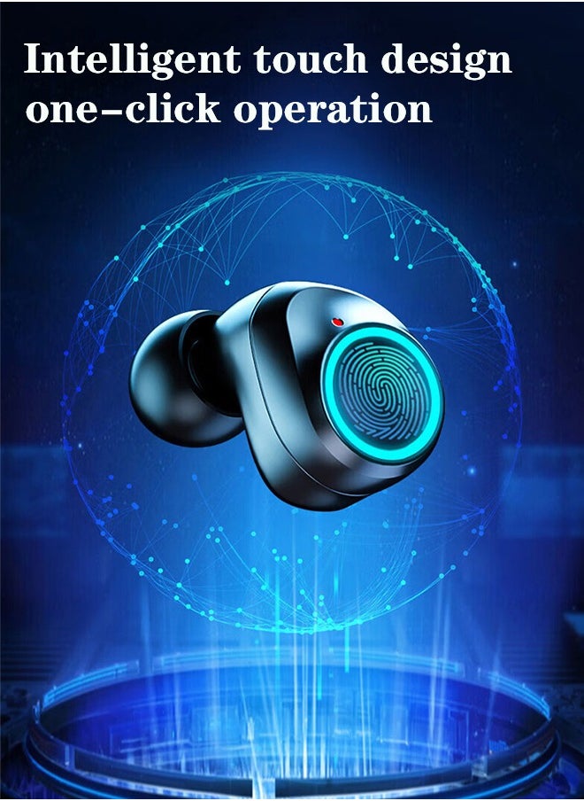 Univer Tang - True Wireless Earbuds, HiFi Stereo Ear Buds, Bluetooth 5.4 Ultra-fast Connection In-Ear Earphone with Magnetic 2000mAh Charging Case,Type-c Cltra-fast Charging In-ear Music Headset Built in Mic for Clear Voice Call, Active Noise Cancellation Headphone,Waterproof and Anti-sweat,Black - Image 1