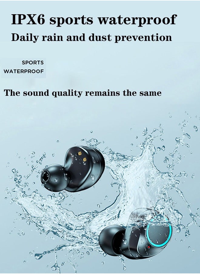 Univer Tang - True Wireless Earbuds, HiFi Stereo Ear Buds, Bluetooth 5.4 Ultra-fast Connection In-Ear Earphone with Magnetic 2000mAh Charging Case,Type-c Cltra-fast Charging In-ear Music Headset Built in Mic for Clear Voice Call, Active Noise Cancellation Headphone,Waterproof and Anti-sweat,Black - Image 1