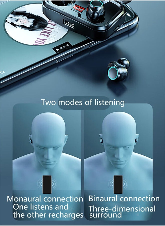 Univer Tang - True Wireless Earbuds, HiFi Stereo Ear Buds, Bluetooth 5.4 Ultra-fast Connection In-Ear Earphone with Magnetic 2000mAh Charging Case,Type-c Cltra-fast Charging In-ear Music Headset Built in Mic for Clear Voice Call, Active Noise Cancellation Headphone,Waterproof and Anti-sweat,Black - Image 1