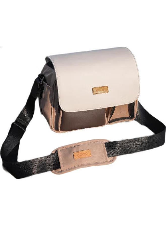 Llano Color-Block Camera Bag, Shoulder Bag, Photography Bag, Storage Bag, Portable Casual Digital Mirrorless And Dslr Professional Crossbody Bag, Suitable For Fuji, Canon, Sony, Nikon Camera Protective Case, Khaki - Image 2