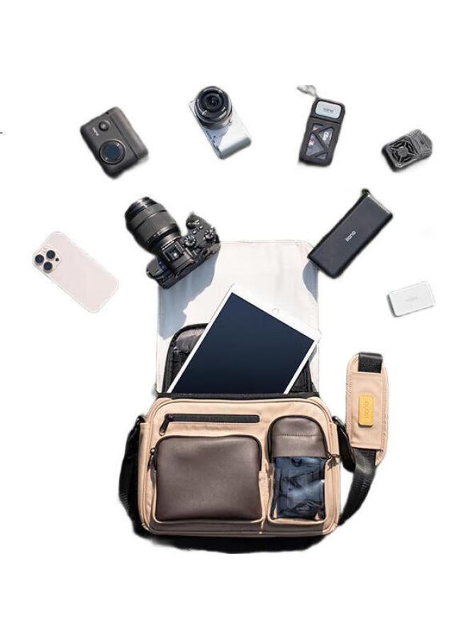 Llano Color-Block Camera Bag, Shoulder Bag, Photography Bag, Storage Bag, Portable Casual Digital Mirrorless And Dslr Professional Crossbody Bag, Suitable For Fuji, Canon, Sony, Nikon Camera Protective Case, Khaki - Image 1