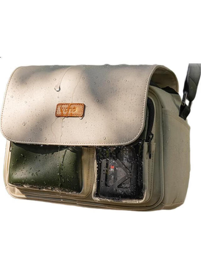 Llano Color-Block Camera Bag, Shoulder Bag, Photography Bag, Storage Bag, Portable Casual Digital Mirrorless And Dslr Professional Crossbody Bag, Suitable For Fuji, Canon, Sony, Nikon Camera Protective Case, Khaki - Image 3