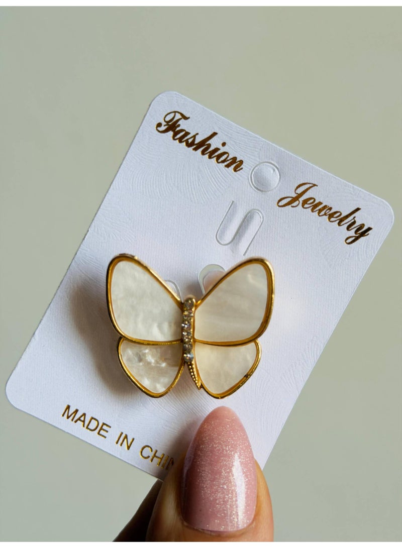 Elegant rhinestone-encrusted clothes pin brooch