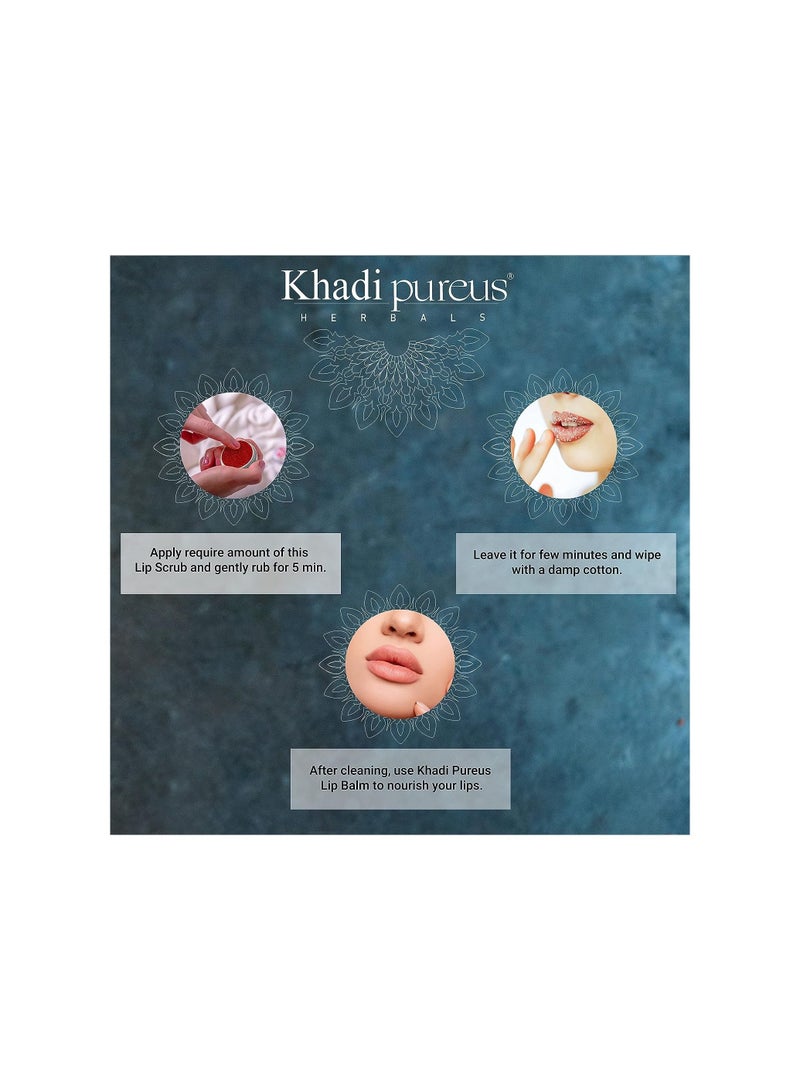 Khadi Pureus Herbals Madhuadhar Rose Lip Scrub for Lightening, Brightening - Image 4