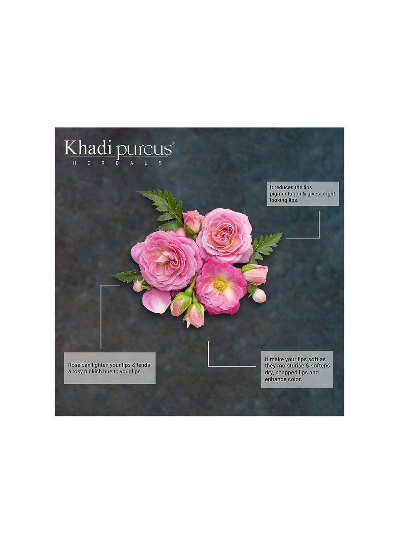 Khadi Pureus Herbals Madhuadhar Rose Lip Scrub for Lightening, Brightening - Image 3