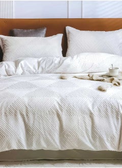 Family Bed Plain embroidered cotton quilt 3 pieces, size 220 x 240 cm, model 4107 from Family Bed 
