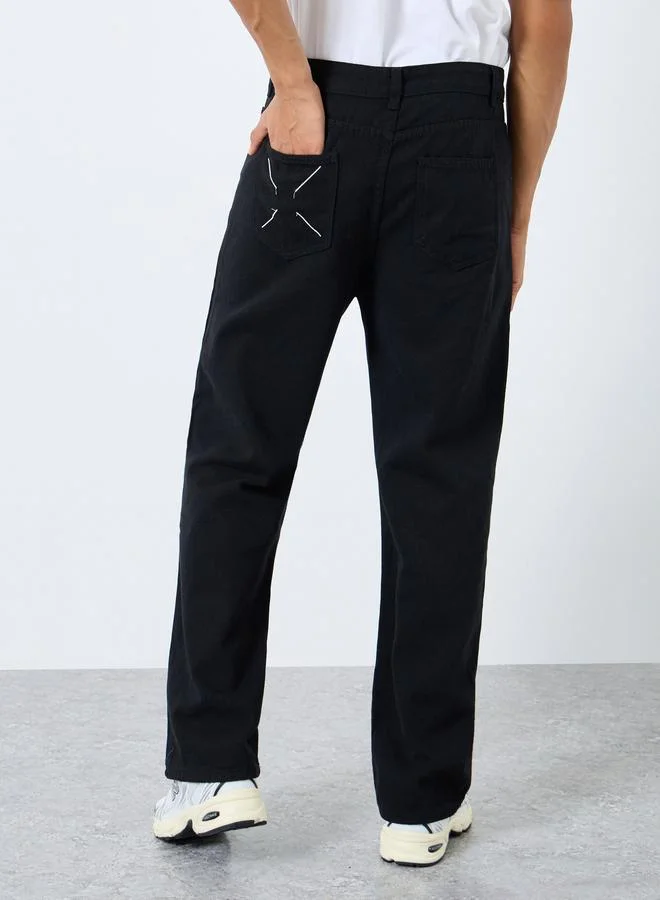 Styli Styli Men Mid Rise Straight Fit Jeans