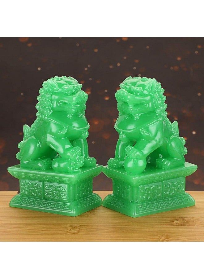 MDLUU Pair of Fu Foo Dogs, Guardian Lions, Feng Shui Lion Statues for Cash Register, Office Desk, House Warming, Store Opening Gift - Image 1