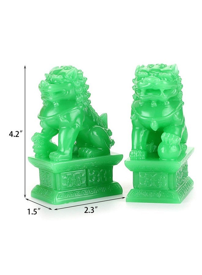 MDLUU Pair of Fu Foo Dogs, Guardian Lions, Feng Shui Lion Statues for Cash Register, Office Desk, House Warming, Store Opening Gift - Image 3