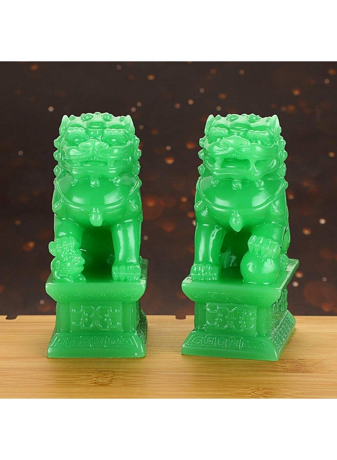 MDLUU Pair of Fu Foo Dogs, Guardian Lions, Feng Shui Lion Statues for Cash Register, Office Desk, House Warming, Store Opening Gift - Image 2