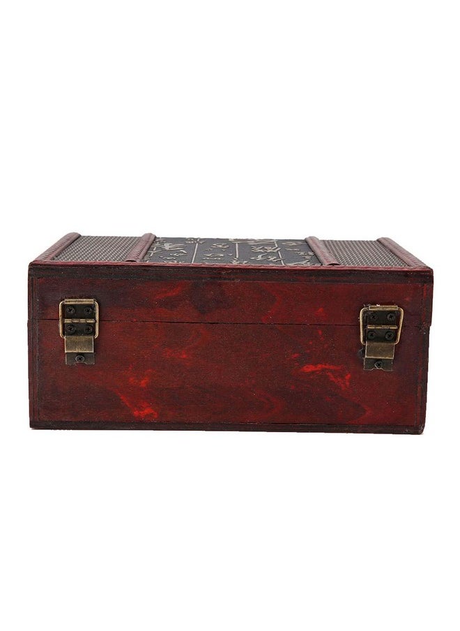 Garosa Garosa Decorative Treasure Box, Vintage Wooden Large Desktop Storage Boxes for Books Jewelry Document Stash, Without Lock(#1)  - Image 1