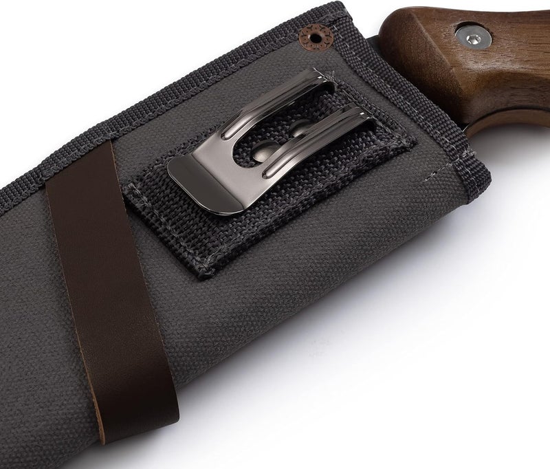 Barebones Timber Saw - Hand Saw with Ergonomic Walnut Handle for Camping, Pruning, and Wood Cutting - Curved Blade and Root Cutter with Sheath - Image 2