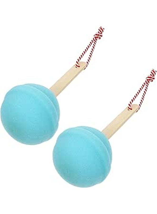 2Pcs Lollipop Shaped Exfoliating Bath Sponge With Rope Random Color For Body Scrub - Image 1