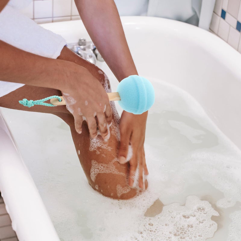 2Pcs Lollipop Shaped Exfoliating Bath Sponge With Rope Random Color For Body Scrub - Image 4