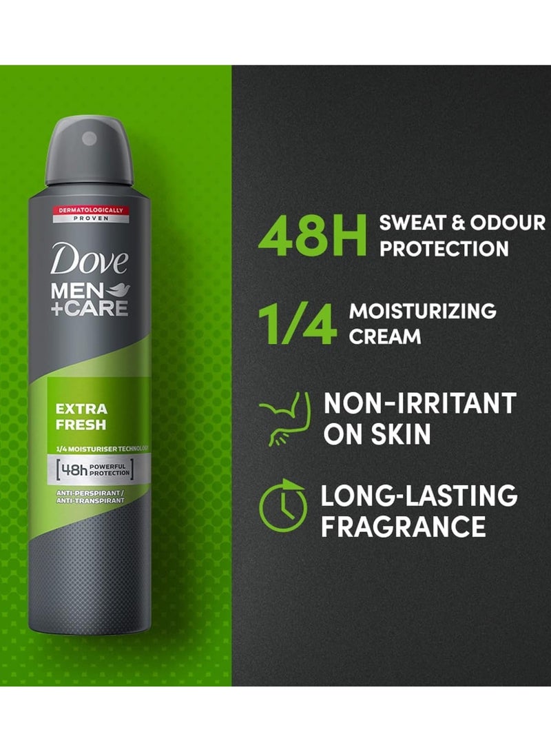 دوف بخاخ حماية قوي للرجال + Care Extra Fresh لمدة 48 ساعة 6 × 250 مل - Image 2