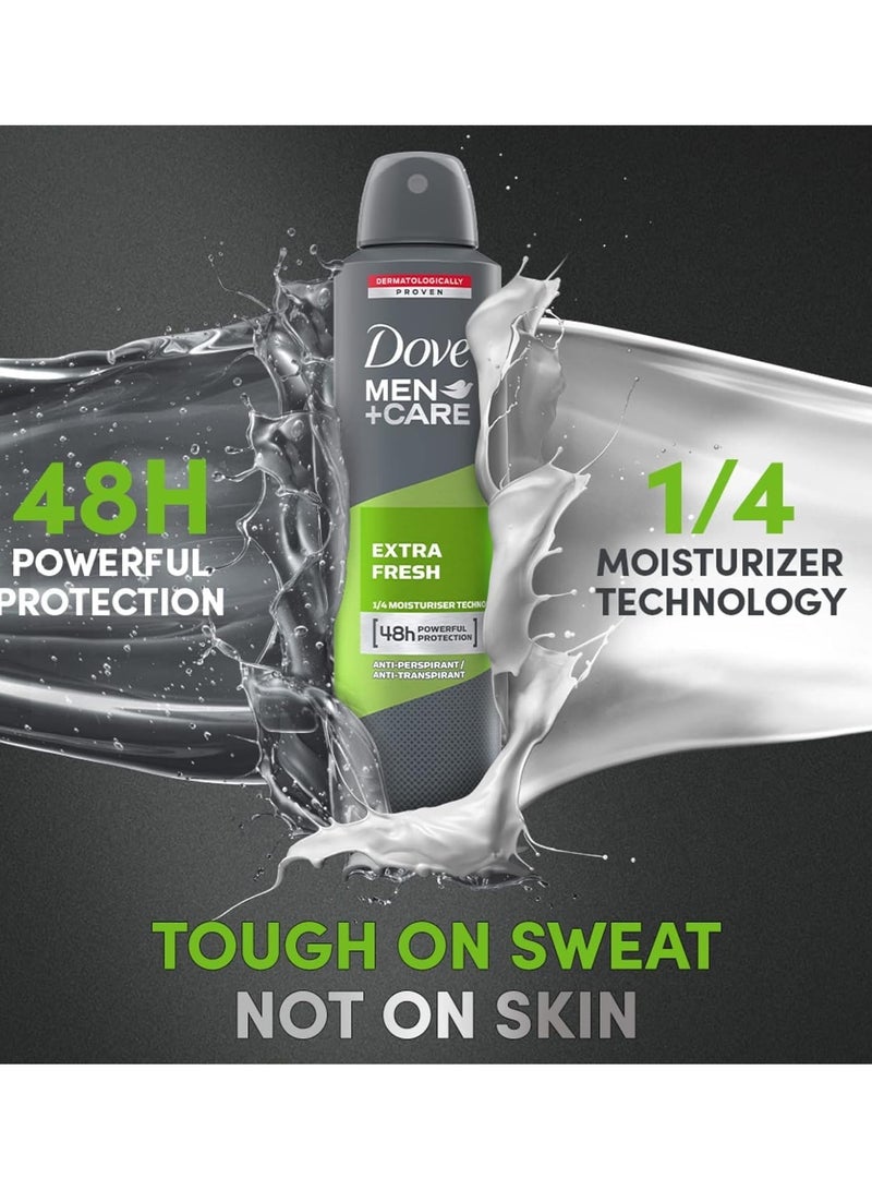 دوف بخاخ حماية قوي للرجال + Care Extra Fresh لمدة 48 ساعة 6 × 250 مل - Image 3