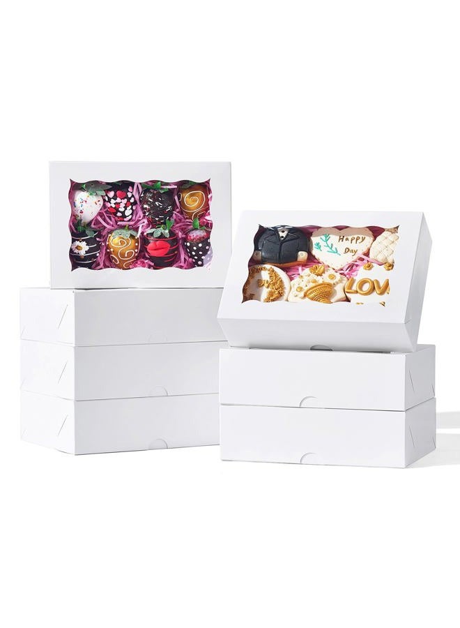 TEMLQPACK 12PCS Bakery Boxes with Window (8x5x2 Inch) for Chocolate Covered Strawberries, Cakesickle, Chocolate Truffle, Pretzel & More - Image 1