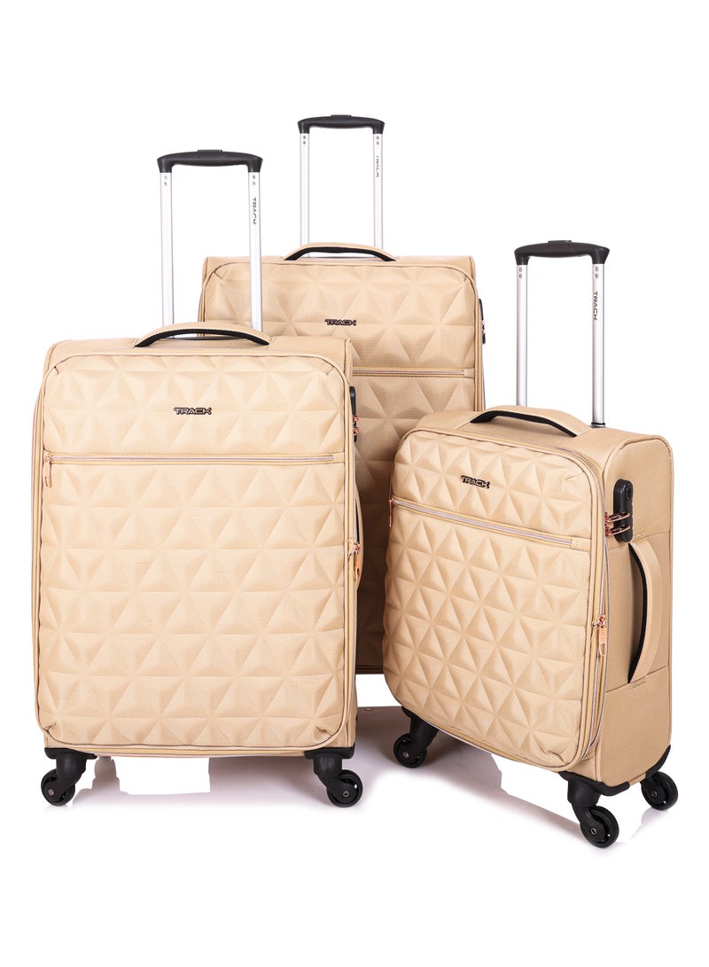 Track Luggage Set, Fabric Material, Travel Trolley Bag with Carry On Cabin Sizes, 3Pcs, 20/24/28 Inches, LG004/3P - Image 1