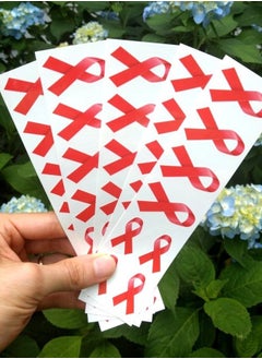 40 Red Ribbon Temporary Tattoos: HIV/AIDS Awareness Tattoo