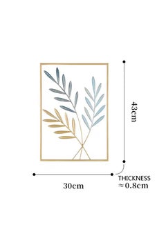 FASHION HOME Home Decor Wall Metal Leaf 3D Iron Art Wall Sculptures Hanging Decorations Hollowed-out Picture with Gold Frame  - Image 3