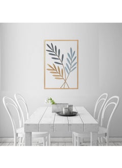 FASHION HOME Home Decor Wall Metal Leaf 3D Iron Art Wall Sculptures Hanging Decorations Hollowed-out Picture with Gold Frame  - Image 5