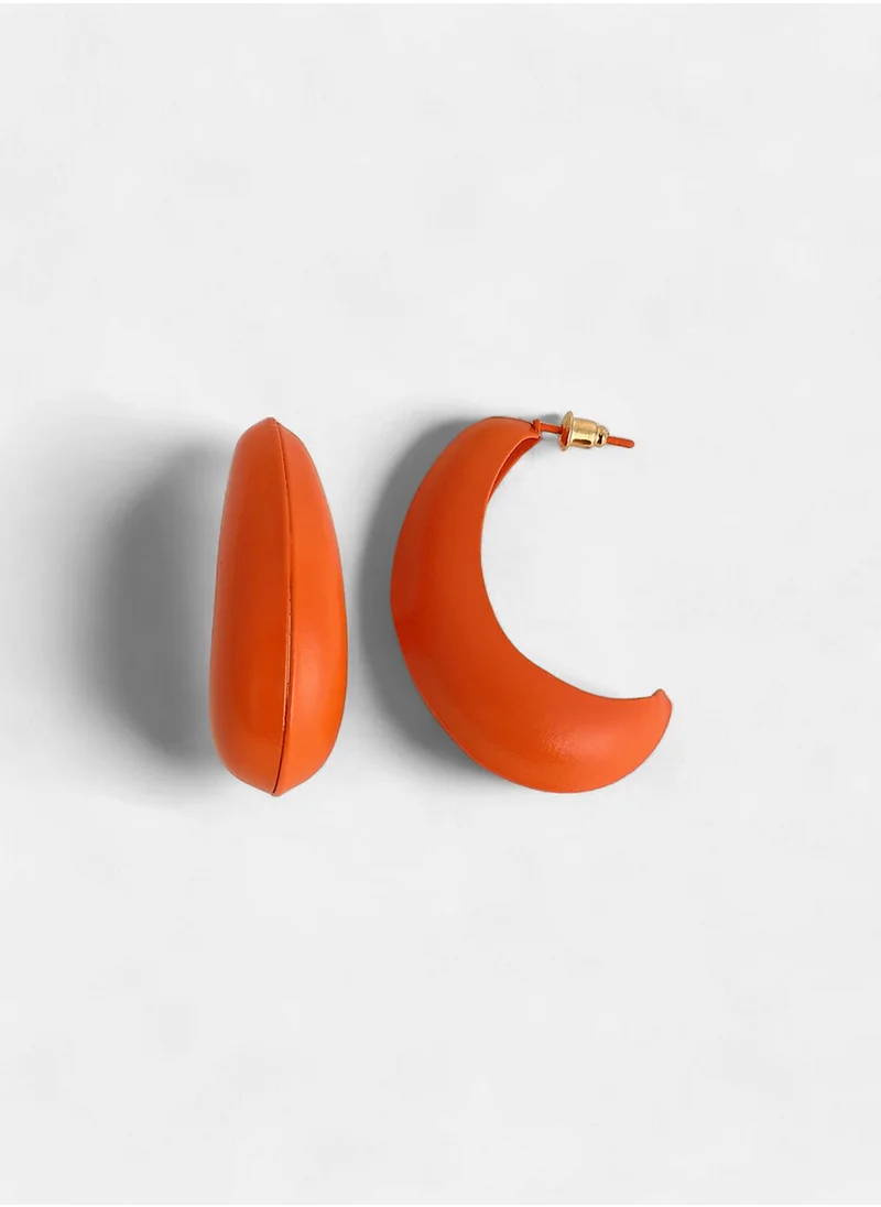 سوهي Contemporary Shaped Semi-Fold Hoop Earring