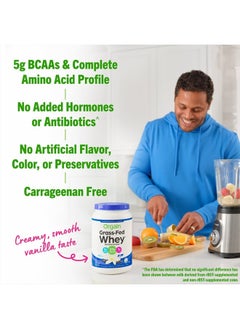 Orgain Whey Protein Powder, Vanilla Bean - 21g Grass Fed Dairy Protein, Gluten Free, Soy Free, No Sugar Added, Kosher, No Added Hormones or Carrageenan, For Smoothies & Shakes - 1.82lb  - Image 4