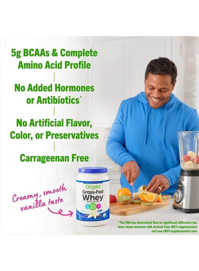 Orgain Whey Protein Powder, Vanilla Bean - 21g Grass Fed Dairy Protein, Gluten Free, Soy Free, No Sugar Added, Kosher, No Added Hormones or Carrageenan, For Smoothies & Shakes - 1.82lb - Image 4