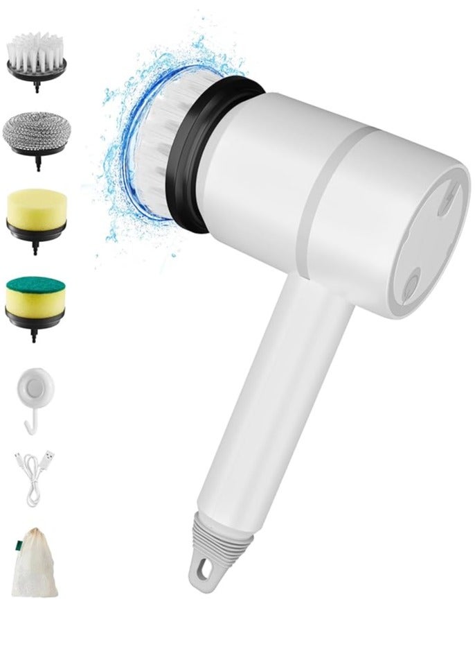 Arabest Cordless Electric Spin Scrubber, 3 Adjustable Speeds Cleaning Brush with 4 Replaceable Brush Heads, IPX7 Waterproof Electric Scrub Brush for Kitchen, Bathroom, Car, Bathtub, Floor, Window - Image 1