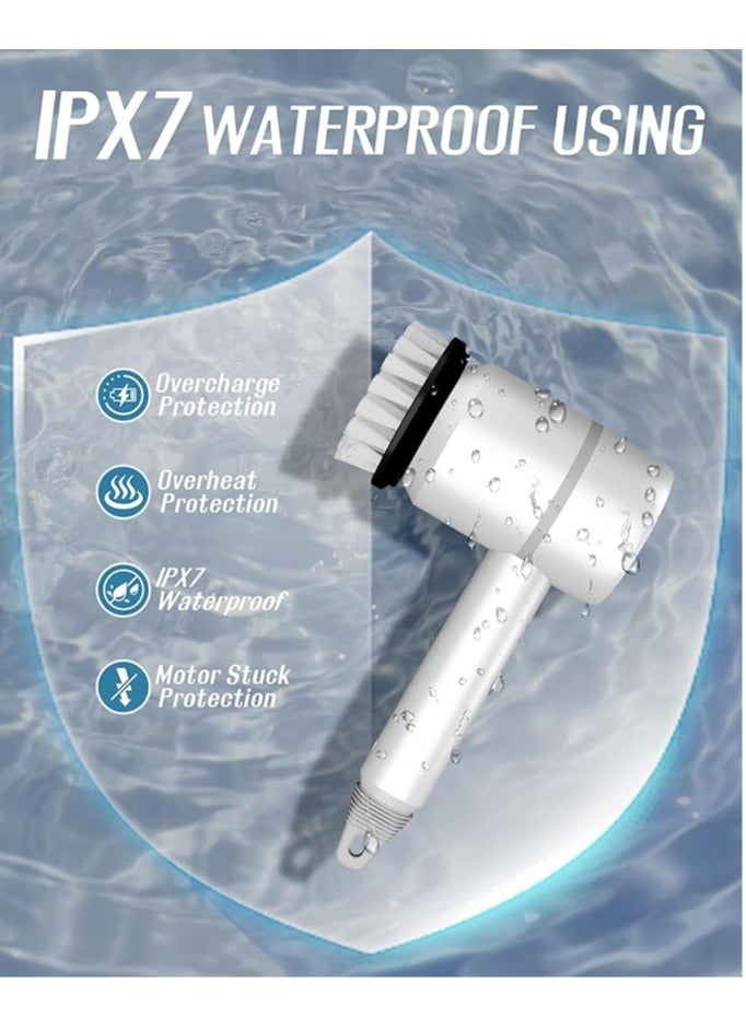 Arabest Cordless Electric Spin Scrubber, 3 Adjustable Speeds Cleaning Brush with 4 Replaceable Brush Heads, IPX7 Waterproof Electric Scrub Brush for Kitchen, Bathroom, Car, Bathtub, Floor, Window - Image 4