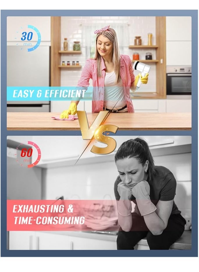 Arabest Cordless Electric Spin Scrubber, 3 Adjustable Speeds Cleaning Brush with 4 Replaceable Brush Heads, IPX7 Waterproof Electric Scrub Brush for Kitchen, Bathroom, Car, Bathtub, Floor, Window - Image 5