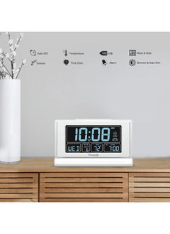DreamSky Dreamsky Digital Alarm Clock With Battery Backup For Bedroom, Auto Set Clock With Usb Charging Ports, 5 Inch Large Display With Date Weekday Temperature, Auto Dst, Brightness Dimmer, Snooze, 12/24H  - Image 4