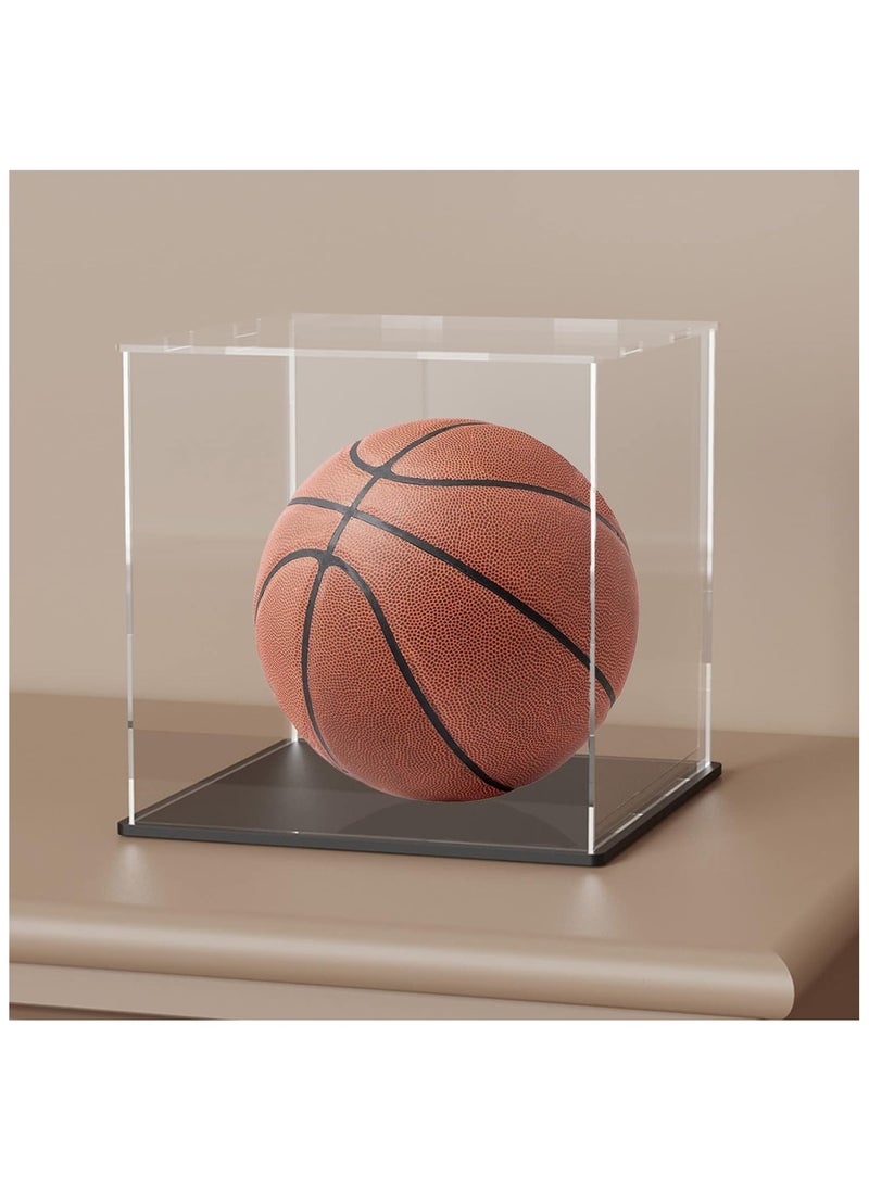 Acrylic Display Case – 12x12x12 Inch Cube with Matte Black Base and Lid for Collectibles and Figures