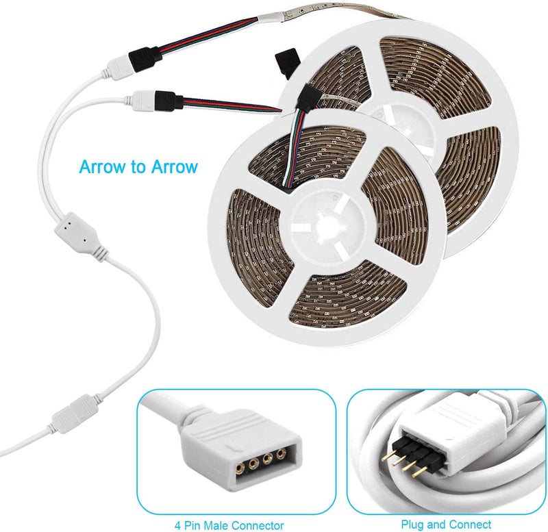 iCreating LED Strip Connectors 4 Pin, RGB LED Light Connectors Kit Includes 5050 LED Connectors L Shape 4Pin 10mm LED Light Strip Connectors for 10mm Wide 4-pin RGB LED Strip Lights - Image 4
