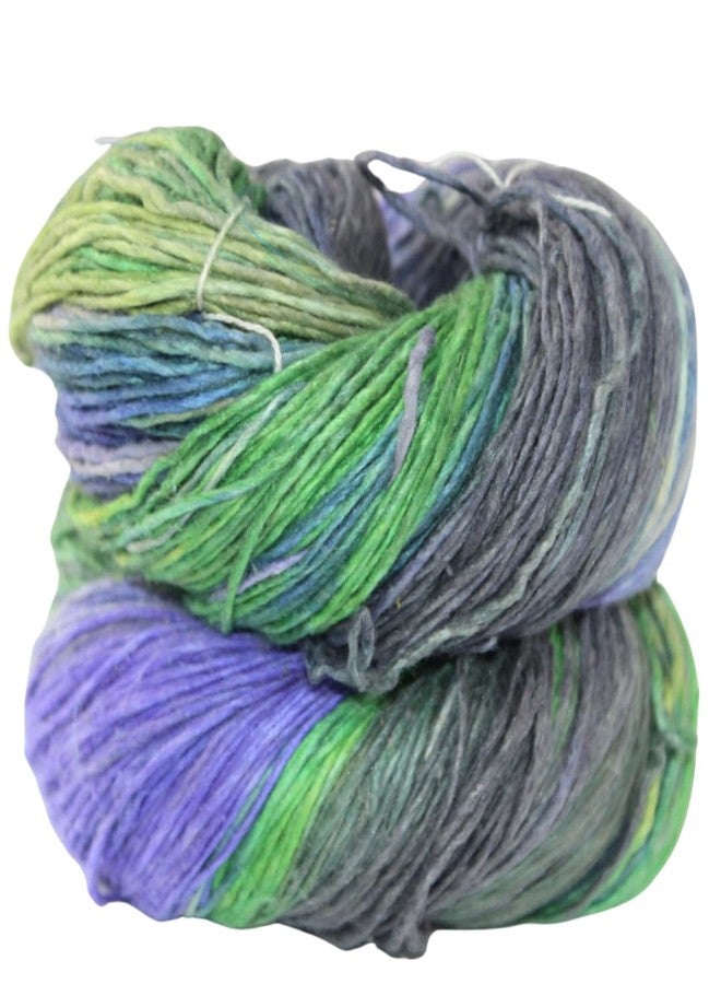 Knitsilk 100% Recycled and Hand-Dyed Silk Roving Worsted Yarn, Luxurious & Soft Silk Roving | Ideal for Knitting, Crocheting, Crafting | Smooth Texture & Fabulous Color.(100 gm-225 Yards,Helsinki) - Image 1