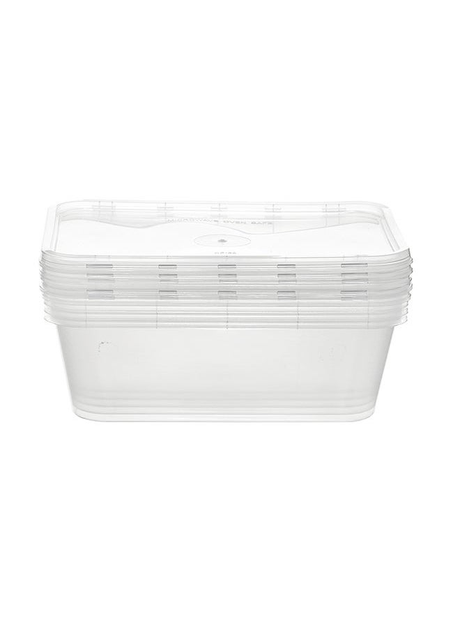Rectangle Clear Disposable Food Container 1000ml With Lid |Spoon| Fork And Sauce Cup(1oz) |Pack of 20