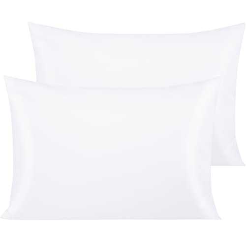 NTBAY 2 Pack 500 Thread Count 100 Egyptian Cotton Pillow Cases Super Soft Cozy and Breathable Envelope Closure Standard Pillowcases 50x75 cm White