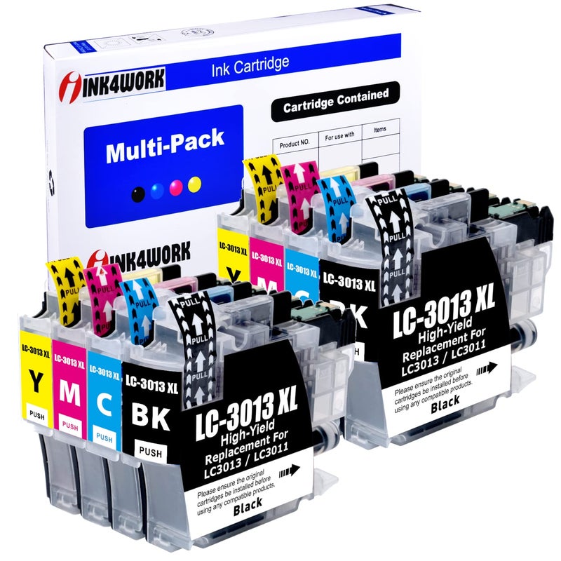INK4WORK LC3013XL 8Pack Compatible Ink Cartridges Replacement for Brother LC3013 LC3013 LC3011 LC3011 XL for use with MFCJ491DW MFCJ497DW MFCJ690DW MFCJ895DW 2BK 2C 2M 2Y