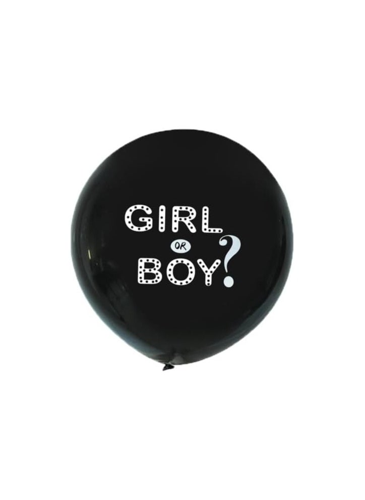 بارتي فن بالونات أسود تكشف عن الجنس 36 بوصة مثالية للاستحمام للطفل أو البنات (بنات وصبي) - Image 1