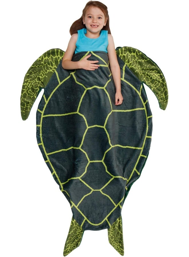 Silver Lilly Silver Lilly Animal Tail Blanket - Plush Animal Sleeping Bag Blanket for Kids (Turtle)  - Image 1