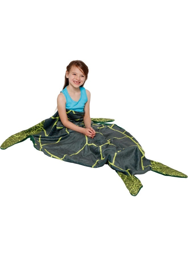 Silver Lilly Silver Lilly Animal Tail Blanket - Plush Animal Sleeping Bag Blanket for Kids (Turtle)  - Image 2