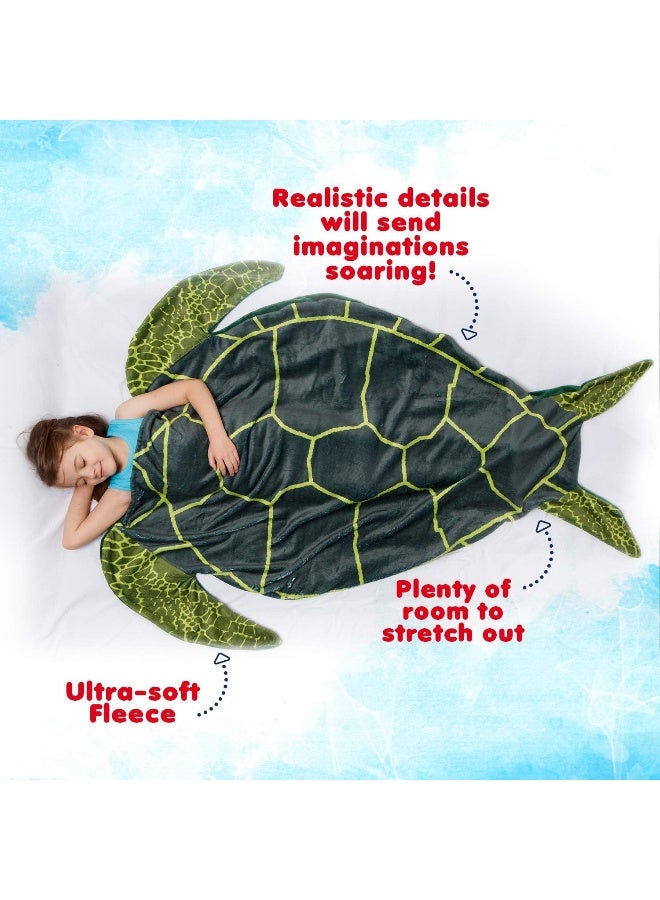 Silver Lilly Silver Lilly Animal Tail Blanket - Plush Animal Sleeping Bag Blanket for Kids (Turtle)  - Image 3