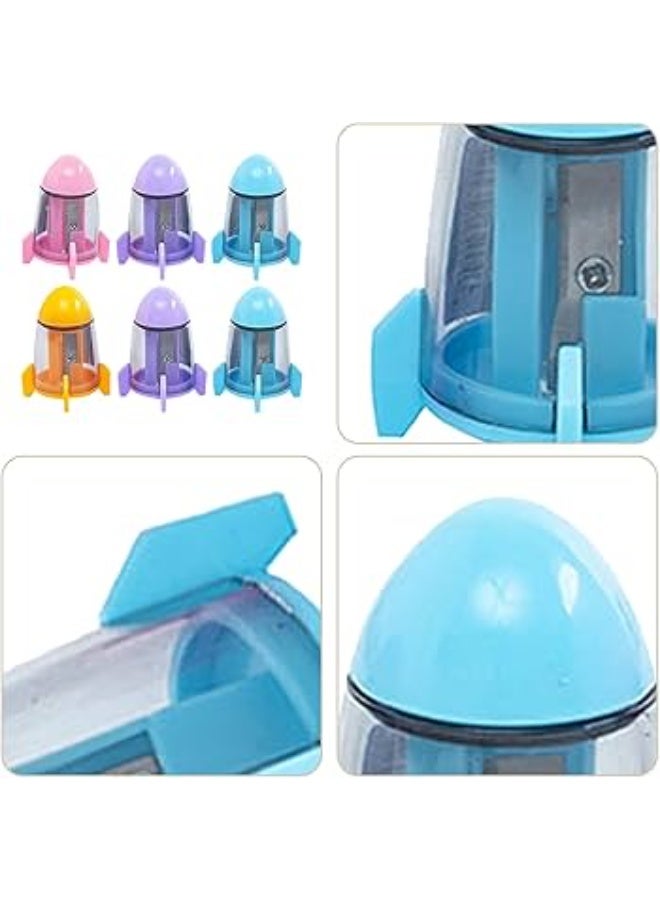 Rocket pencil sharpener, portable manual sharpener for boys and girls, suitable for students and pupils, 4 sharpeners - Image 3