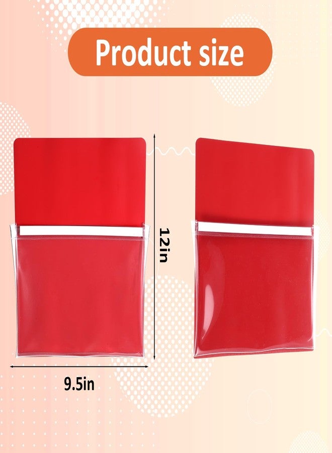 Tobeelec 6 Pcs Magnetic Wall File Organizer Magnetic Wall File Holder Refrigerator Magazine Holder for Mail Letters Paper Teacher Office Classroom Loker Supplies, 12 x 9.5 Inch (6 Colors) - Image 2