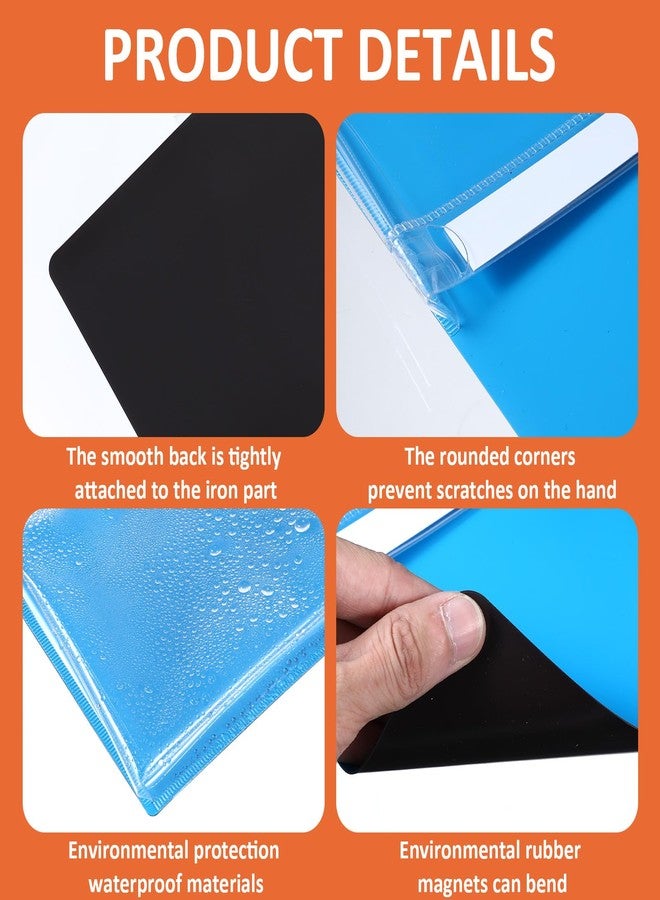 Tobeelec 6 Pcs Magnetic Wall File Organizer Magnetic Wall File Holder Refrigerator Magazine Holder for Mail Letters Paper Teacher Office Classroom Loker Supplies, 12 x 9.5 Inch (6 Colors) - Image 3