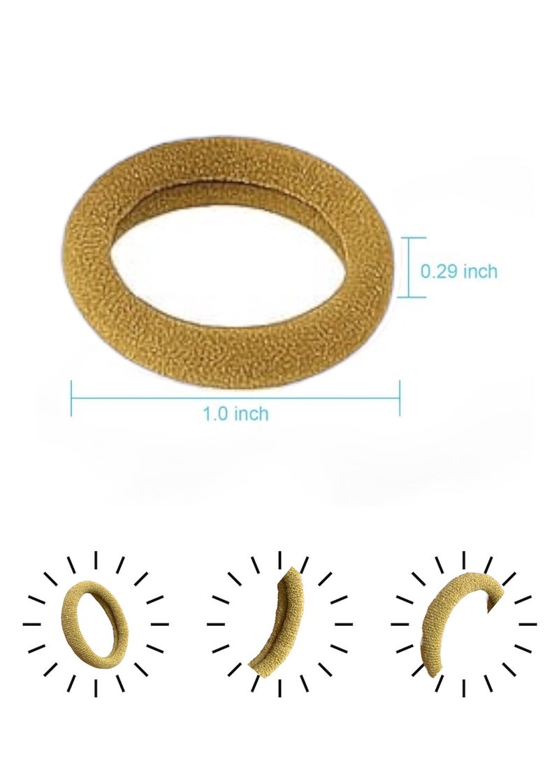 ZO7 Elastic Hair Ties, Nylon Ponytail Holders in Brown, Beige, Gold, 1 Inch Wide, 130 Pack with Storage Container - Image 2