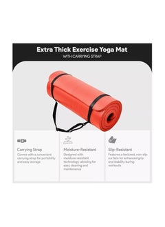 Generic Premium Yoga Mat Extra Thick 15mm - High Density Non-Slip Exercise Mat for Yoga, Pilates, Home & Gym Workouts  - Image 2