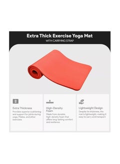 Generic Premium Yoga Mat Extra Thick 15mm - High Density Non-Slip Exercise Mat for Yoga, Pilates, Home & Gym Workouts  - Image 3