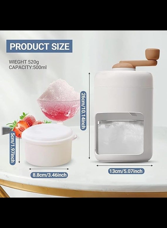 Manual Ice Crusher Slush Machine, Ice Shaver Cocktails, Portable Slushie Machines and Snow Cone Machine with Free Ice Cube Tray, BPA Free for Home Kitchen Resturant Use  - Image 3