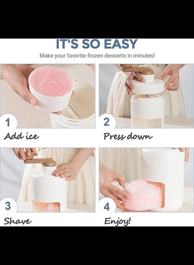 Manual Ice Crusher Slush Machine, Ice Shaver Cocktails, Portable Slushie Machines and Snow Cone Machine with Free Ice Cube Tray, BPA Free for Home Kitchen Resturant Use  - Image 5